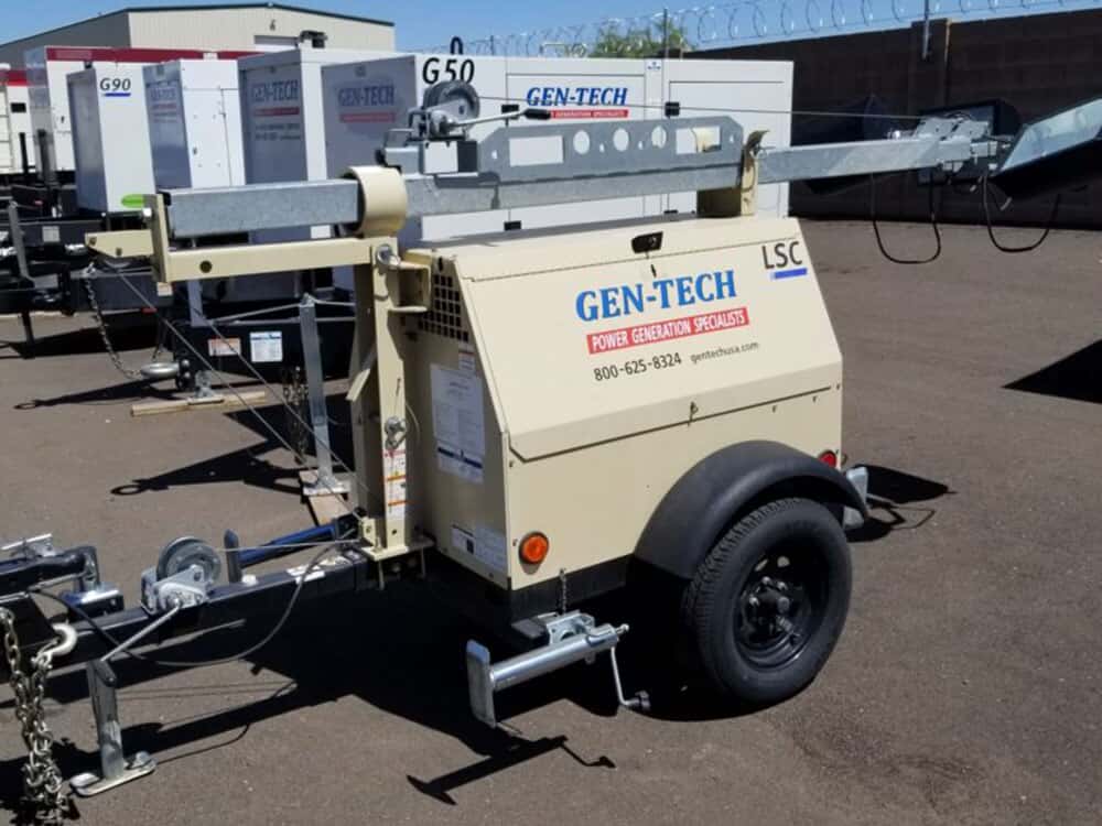 Portable light towers for temporary lighting